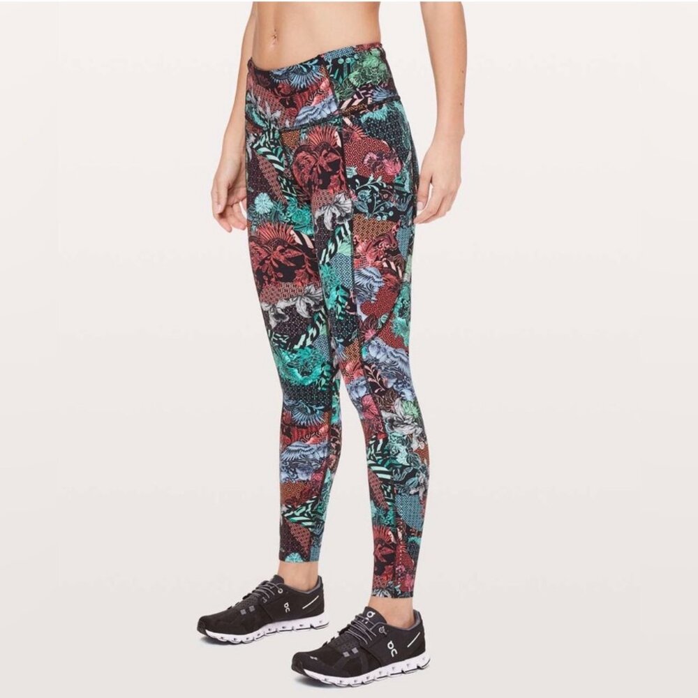 LuLuLemon Fast & Free 7/8 Tight Nulux Zen Clash Multi Size 2